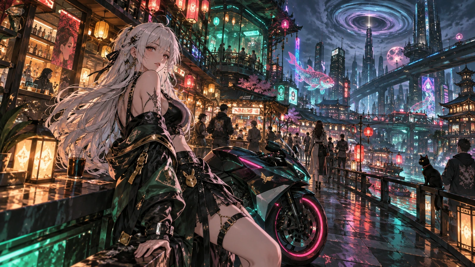 NTE traveler in a neon night market for beginner progression guidance