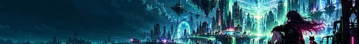 NTE futuristic city skyline at night
