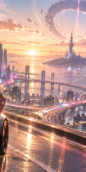 NTE city at sunset