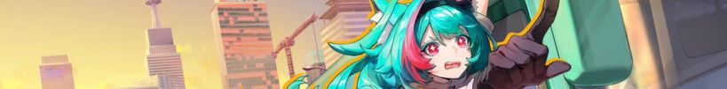 NTE character in a colorful city scene