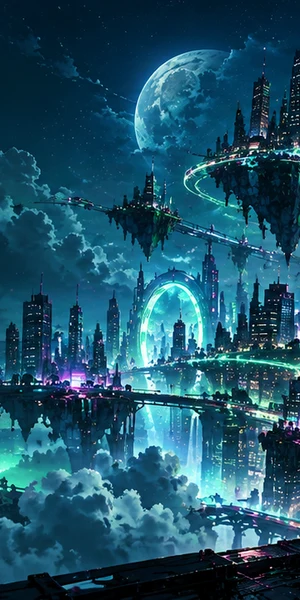 NTE cyberpunk city beneath a magenta vortex