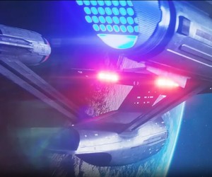 USS Enterprise engine glow close-up
