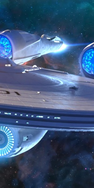 USS Enterprise nacelle detail in deep space