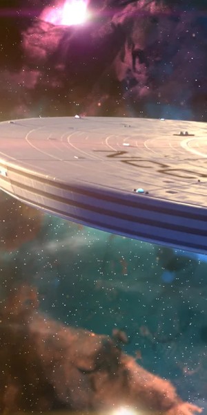 USS Enterprise NCC-1701 against a nebula